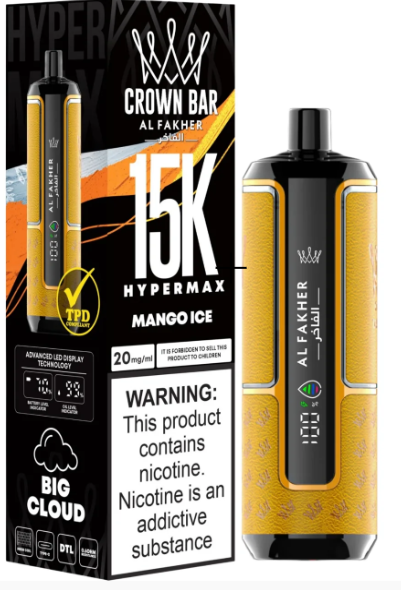 AL FAKHER CROWN BAR 15K HYPERMAX DISPOSABLE- MANGO ICE 6MG - MrVapora.pk