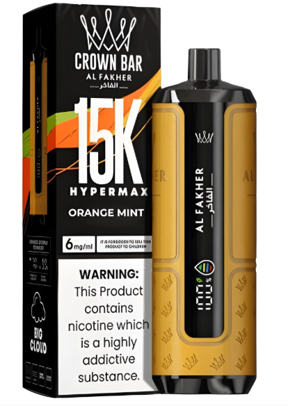 AL FAKHER CROWN BAR 15K HYPERMAX DISPOSABLE- ORANGE MINT 6MG - MrVapora.pk
