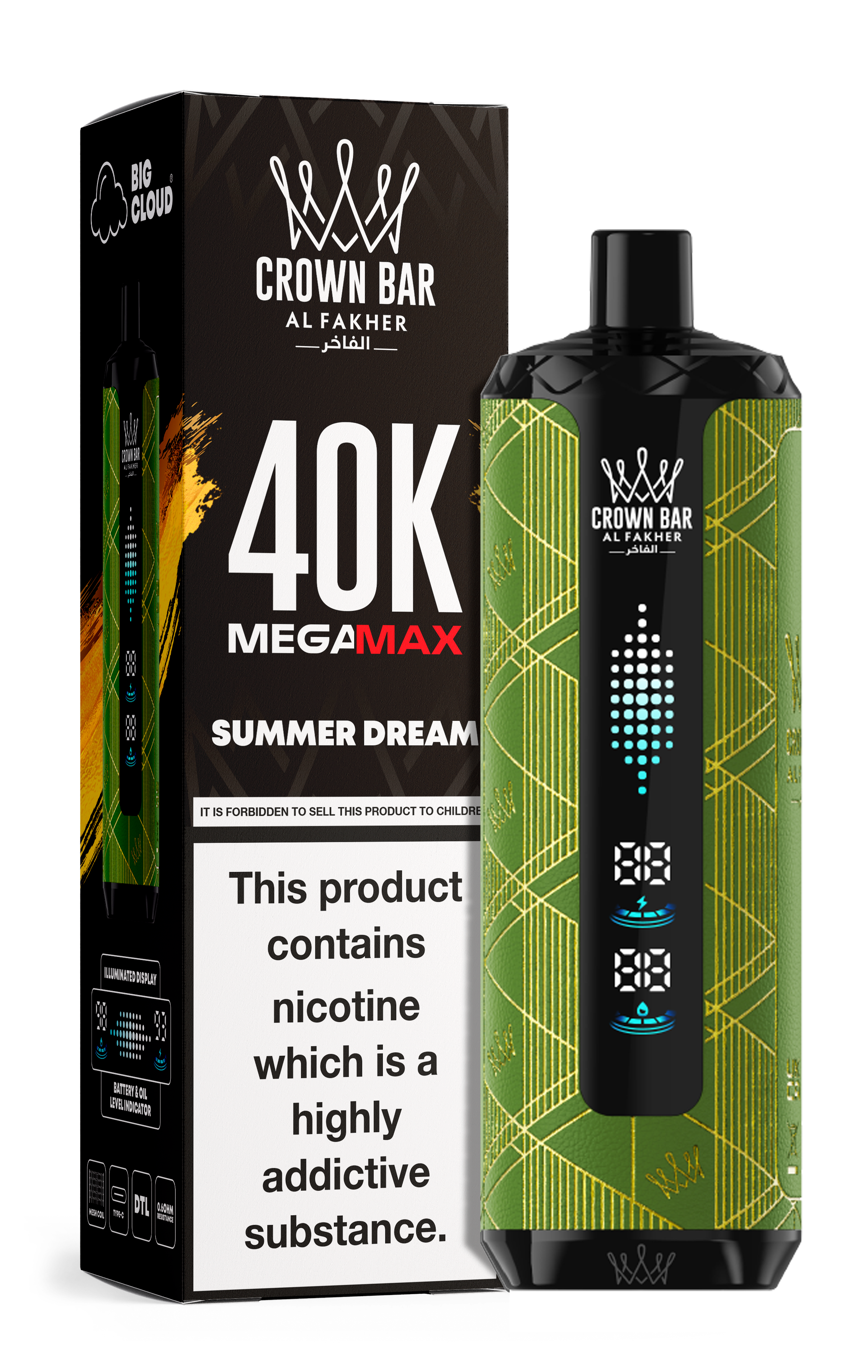 AL FAKHER MEGA MAX 40K CROWN BAR DISPOSABLE 6MG - MrVapora.pk