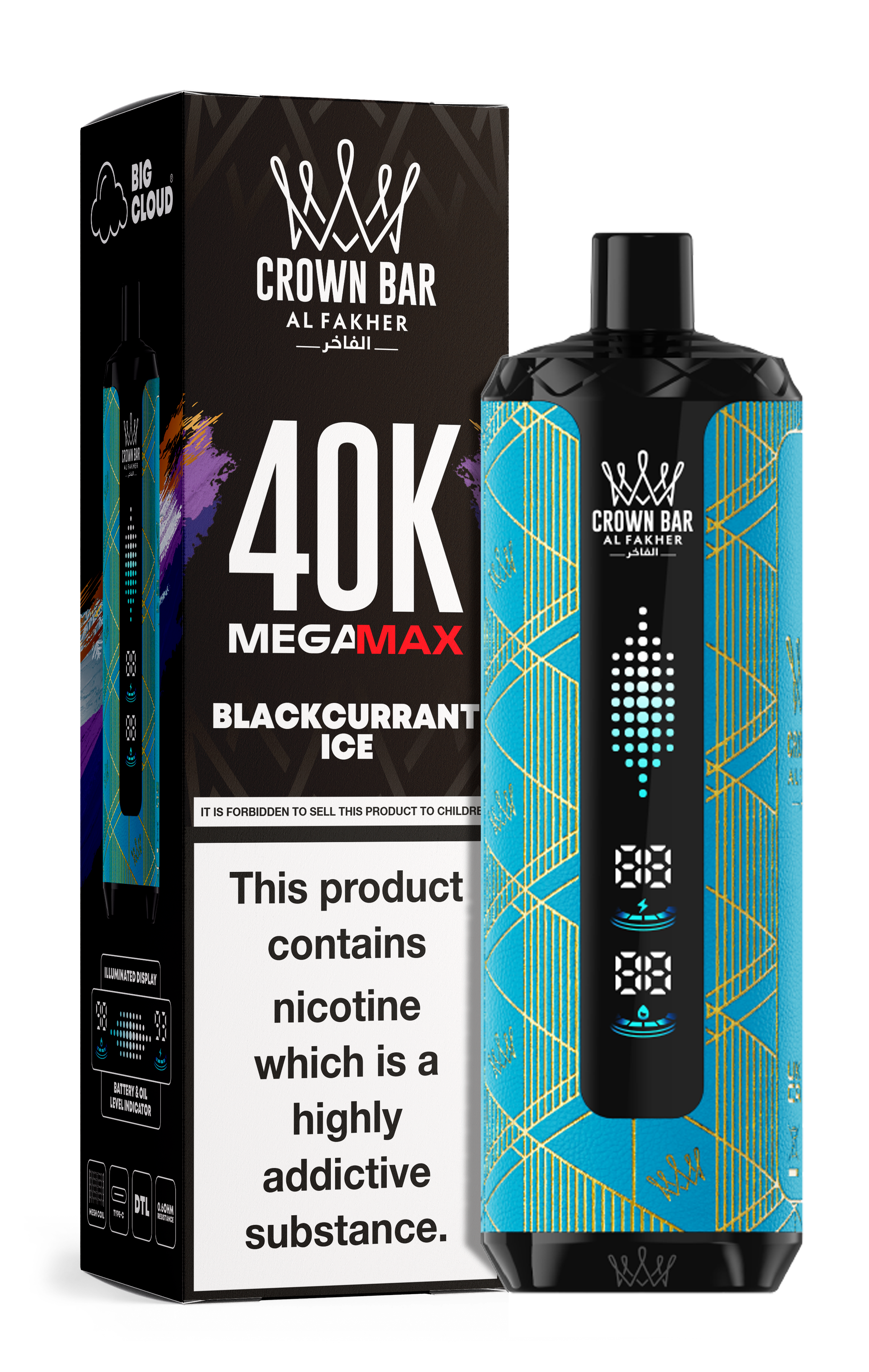 AL FAKHER MEGA MAX 40K CROWN BAR DISPOSABLE 6MG - MrVapora.pk