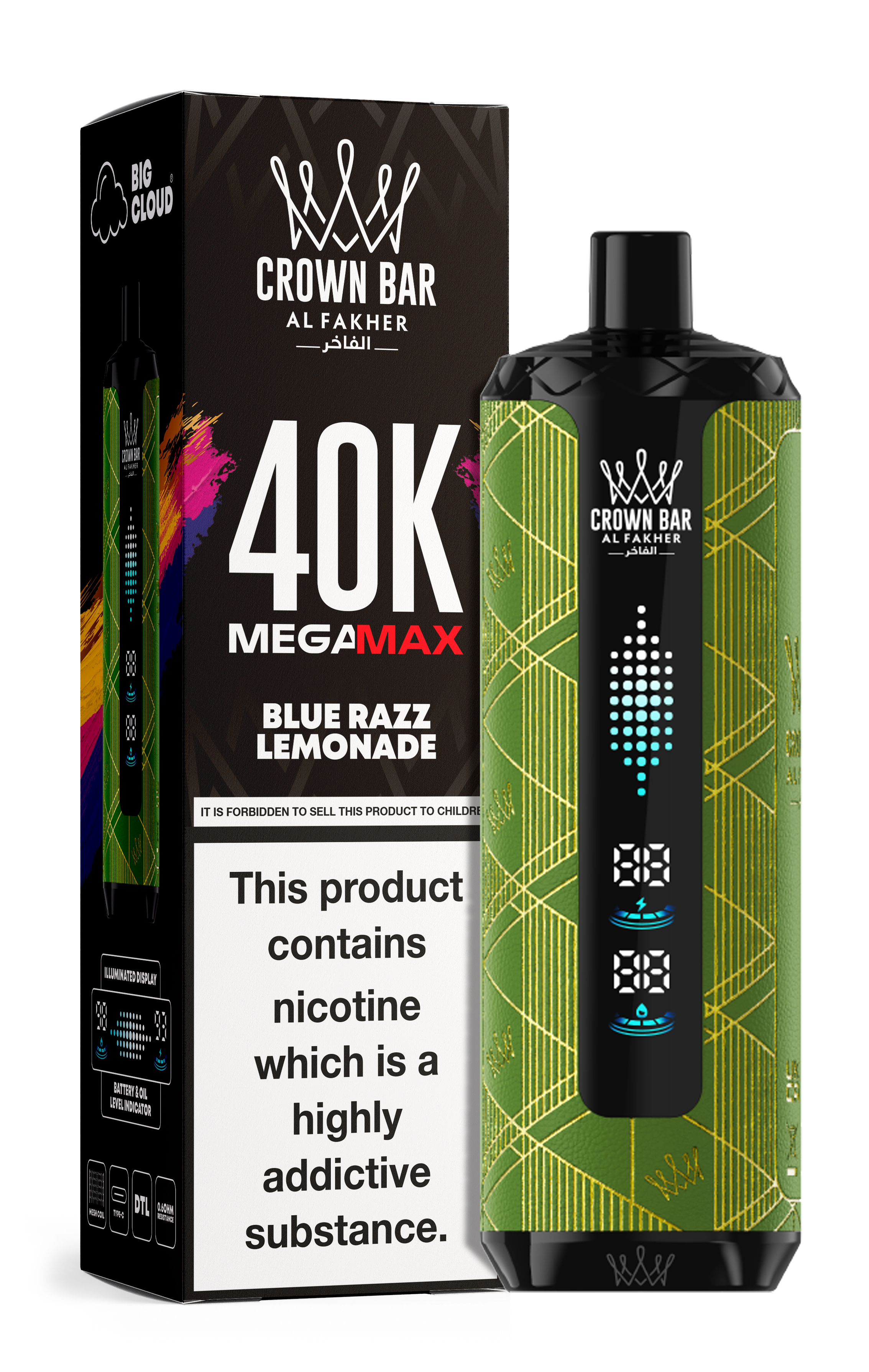 AL FAKHER MEGA MAX 40K CROWN BAR DISPOSABLE 6MG - MrVapora.pk