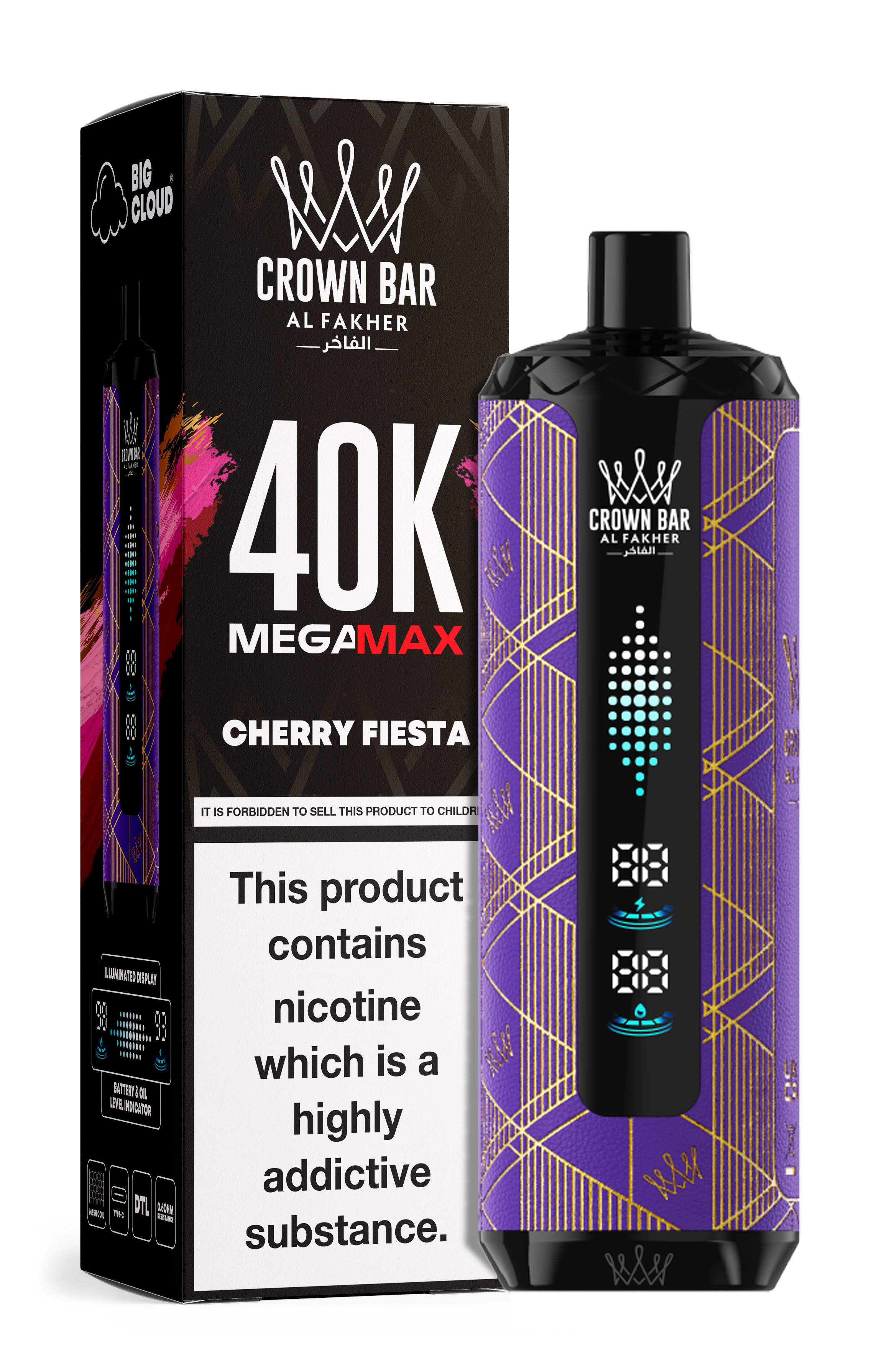 AL FAKHER MEGA MAX 40K CROWN BAR DISPOSABLE 6MG - MrVapora.pk