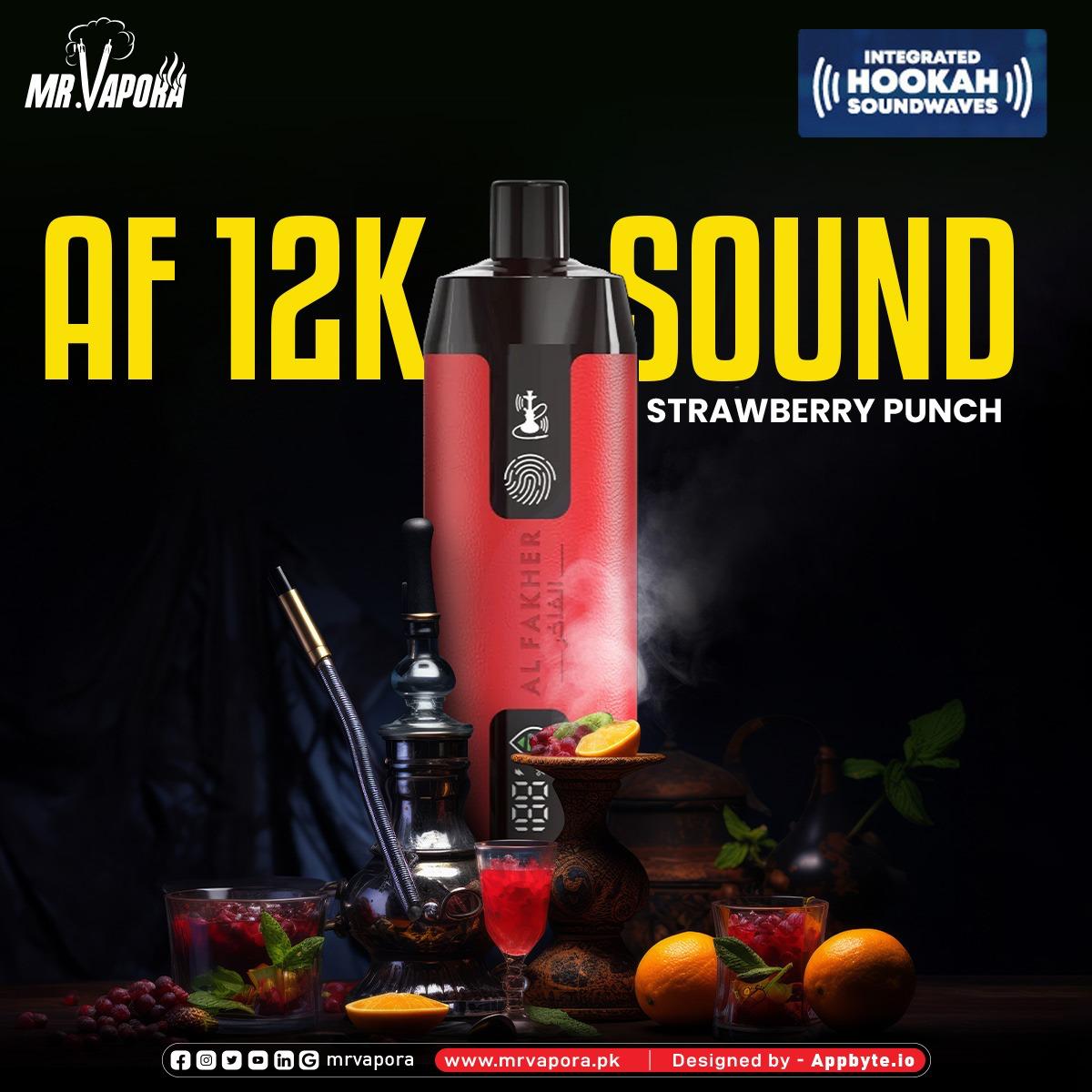 Al Fakher Crown Bar 12k Puffs Disposable Vape with Integrated Hookah Soundwaves - MrVapora.pk