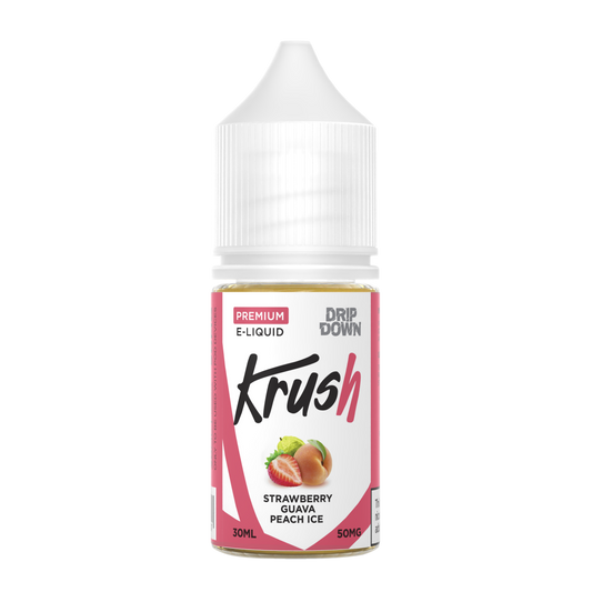DRIP DOWN KRUSH SERIES STRAWBERRY GUAVA PEACH ICE 30MG,50MG - 30ML - MrVapora.pk