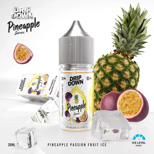 DRIP DOWN PINEAPPLE SERIES PINEAPPLE PASSIONFRUIT ICE 30MG,50MG - 30ML - MrVapora.pk