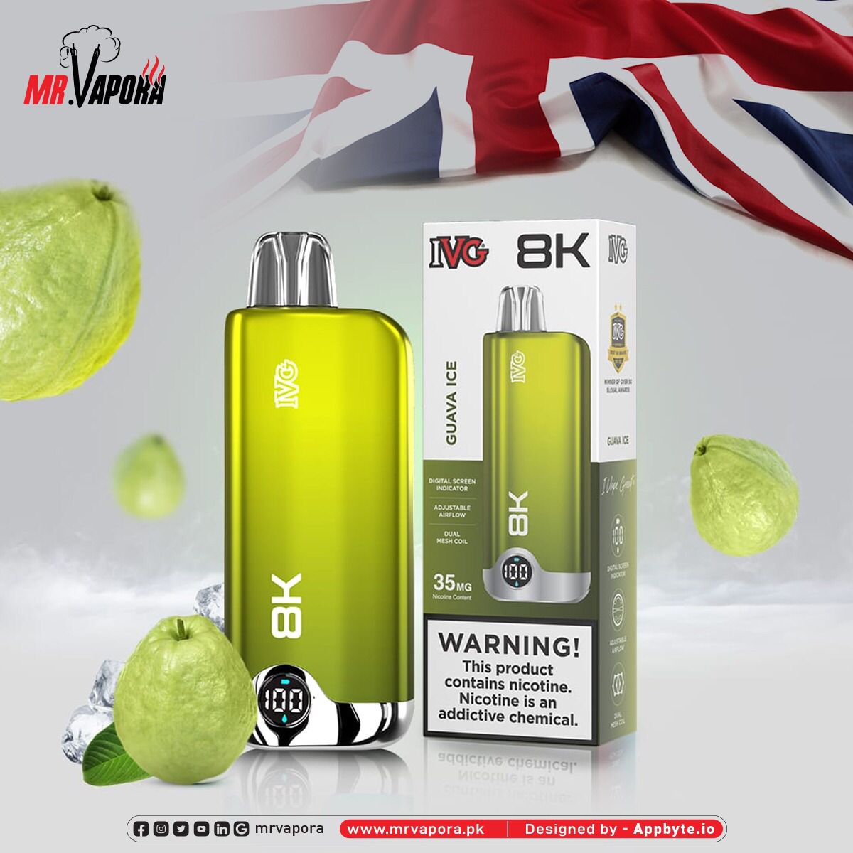 Ivg 8k Puffs 3.5% Mg Disposable At Best Price In Pakistan - MrVapora.pk