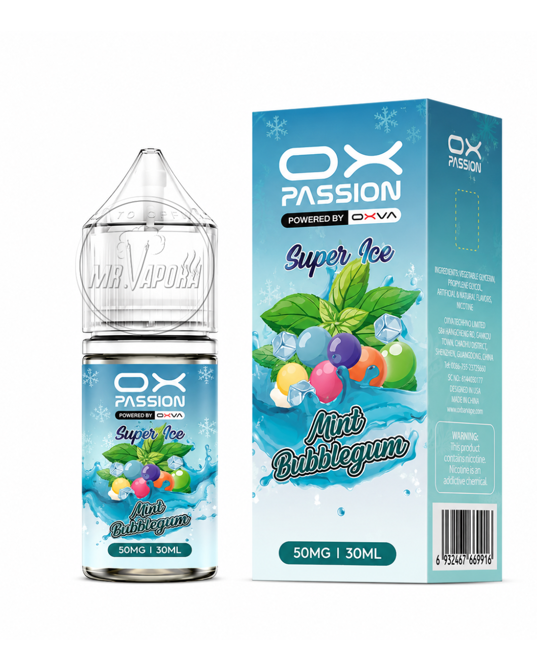 OXBAR MINT BUBBLEGUM 30ML - SUPER ICE NIC SALT - MrVapora.pk