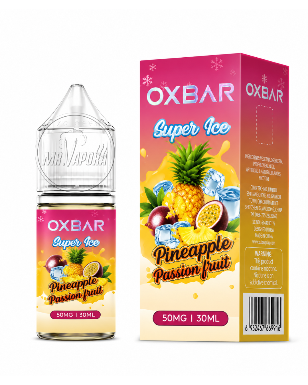 OXBAR PINEAPPLE PASSION FRUIT 30ML - SUPER ICE NIC SALT - MrVapora.pk