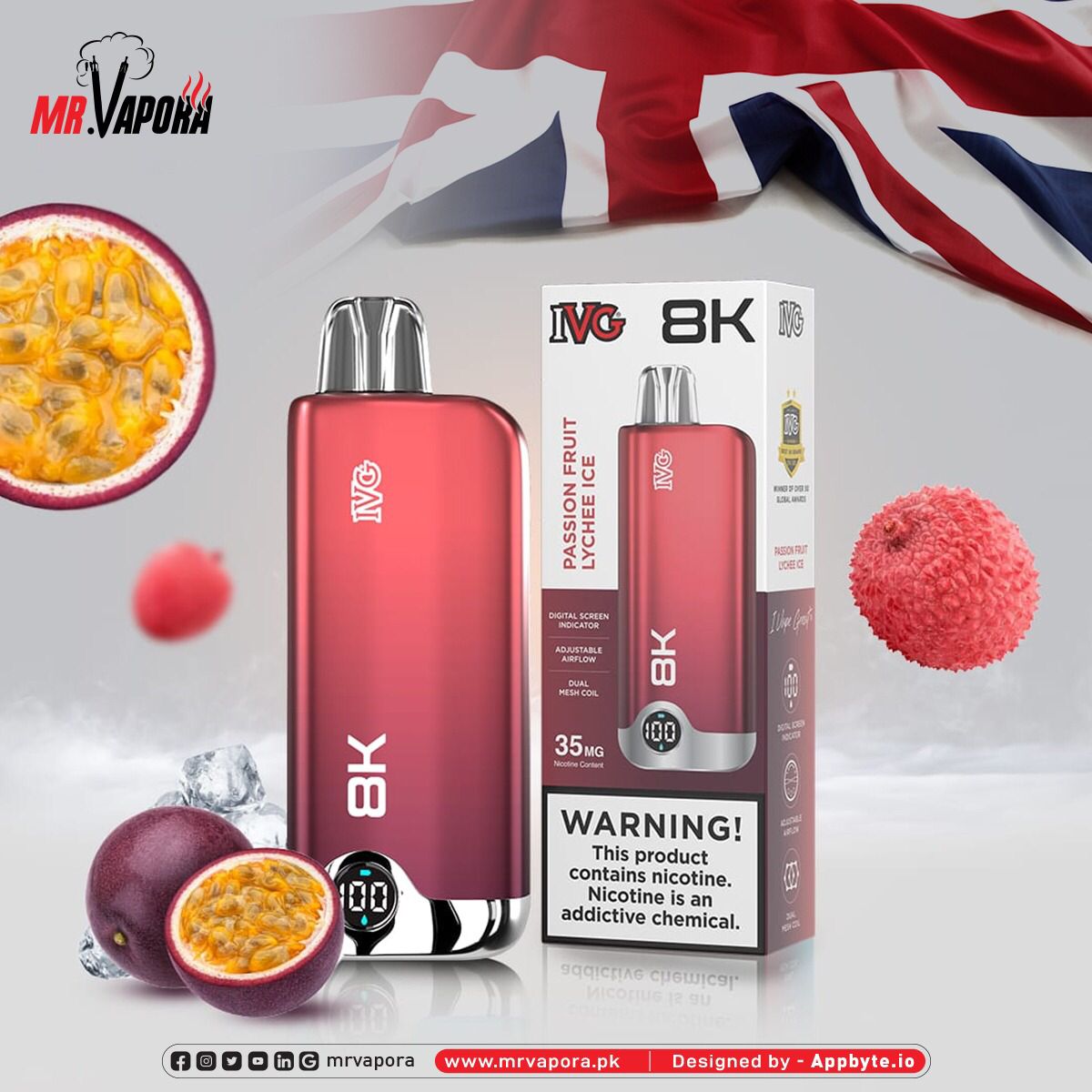 Ivg 8k Puffs 3.5% Mg Disposable At Best Price In Pakistan - MrVapora.pk