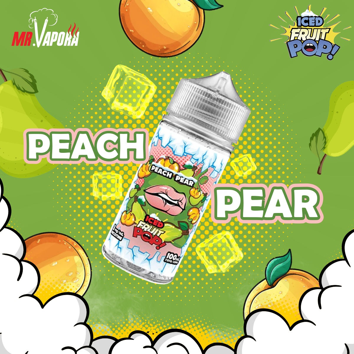 PEACH PEAR ICE 100ML- POP VAPORS - MrVapora.pk