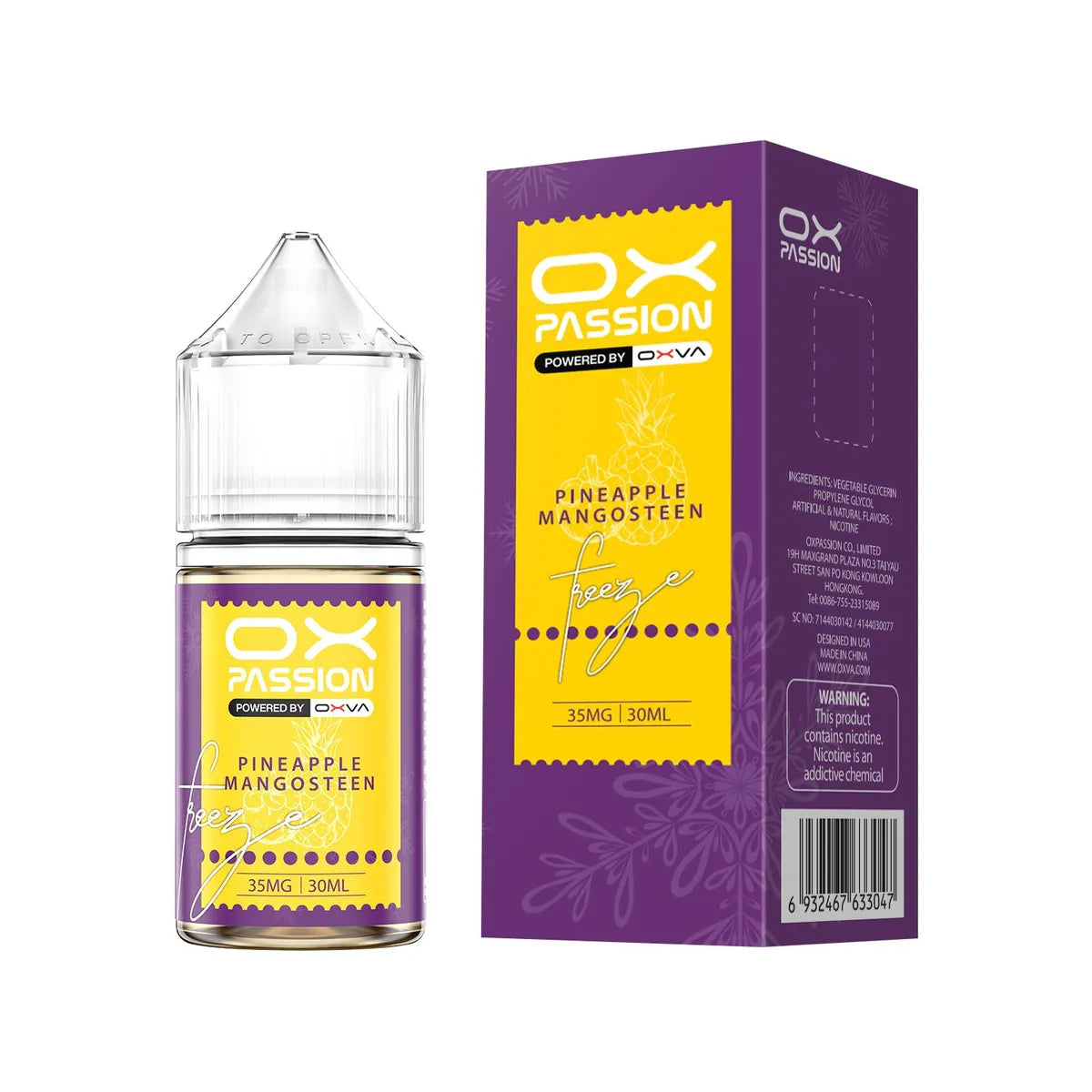 PINEAPPLE MANGOSTEEN ICE 30ML- OX PASSION SALT BY OXVA - MrVapora.pk