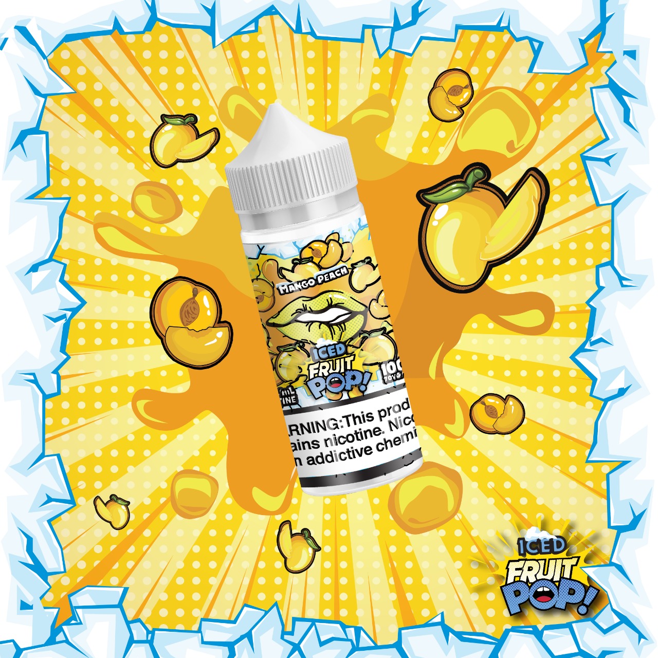 POP VAPORS - MANGO PEACH ICED E- LIQUID - 6MG - 100ML - MrVapora.pk
