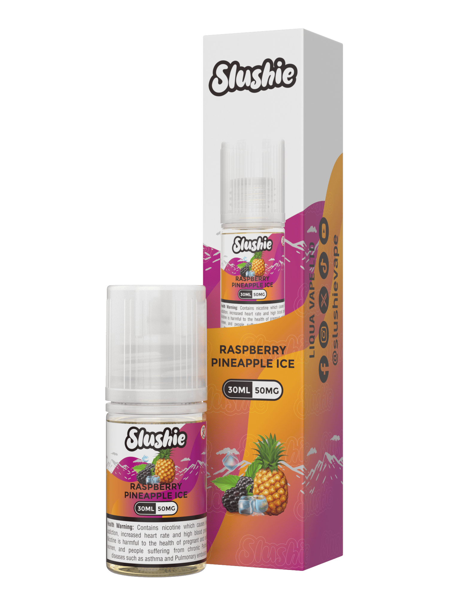 RASPBERRY PINEAPPLE 35MG,50MG 30ML - SLUSHIE E LIQUID - MrVapora.pk