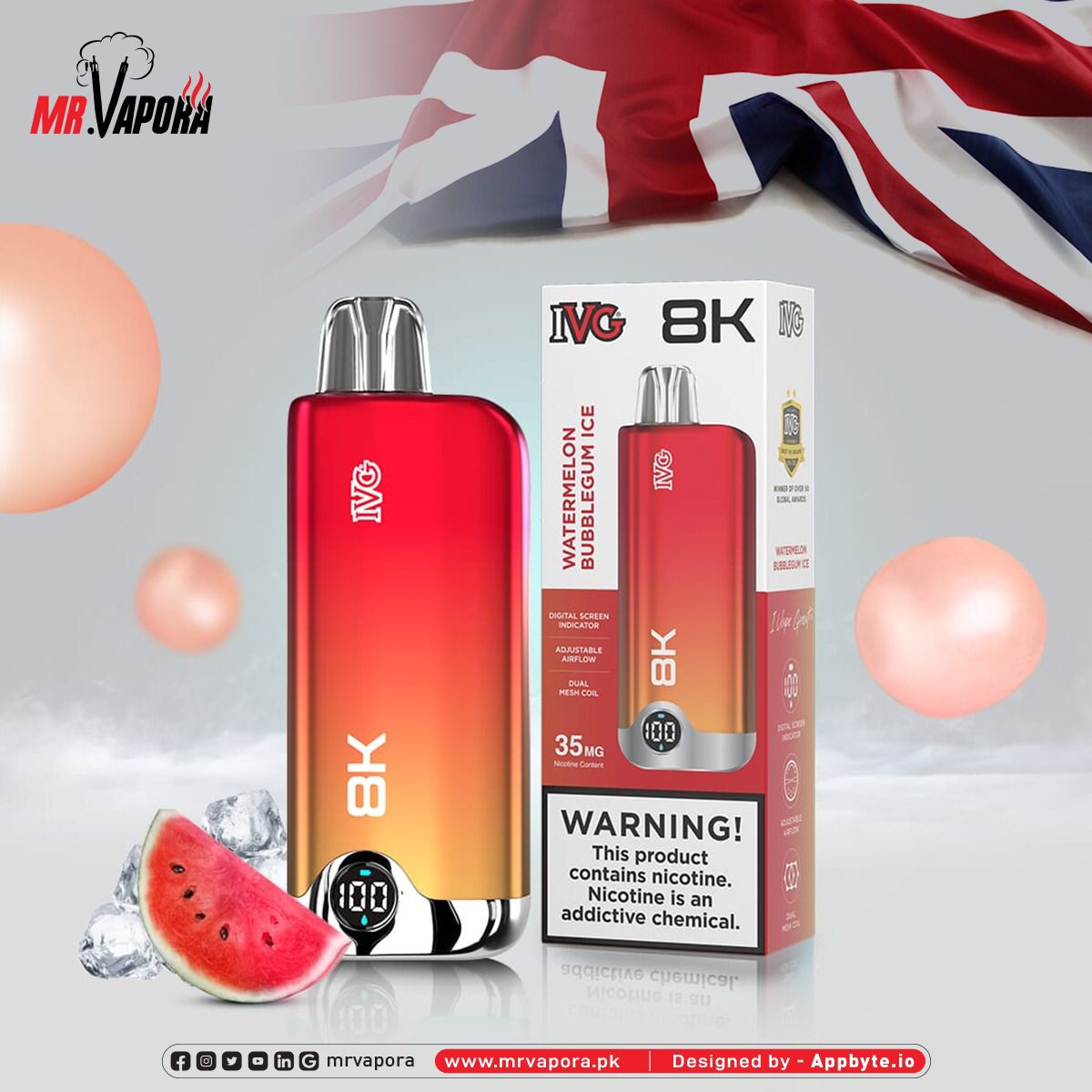 Ivg 8k Puffs 3.5% Mg Disposable At Best Price In Pakistan - MrVapora.pk
