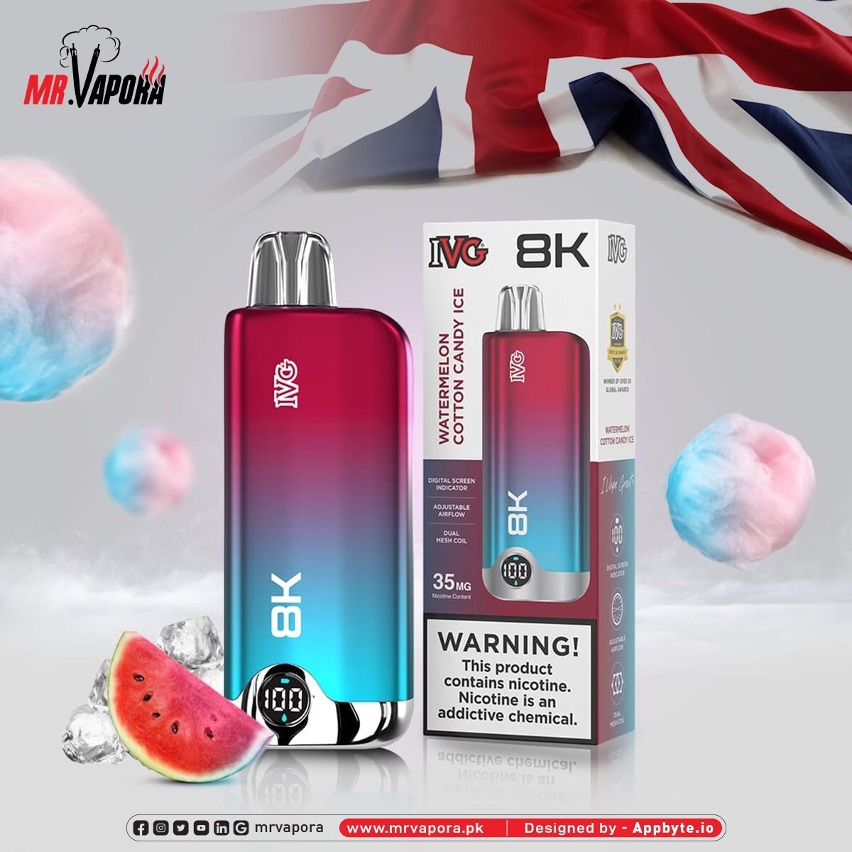 Ivg 8k Puffs 3.5% Mg Disposable At Best Price In Pakistan - MrVapora.pk