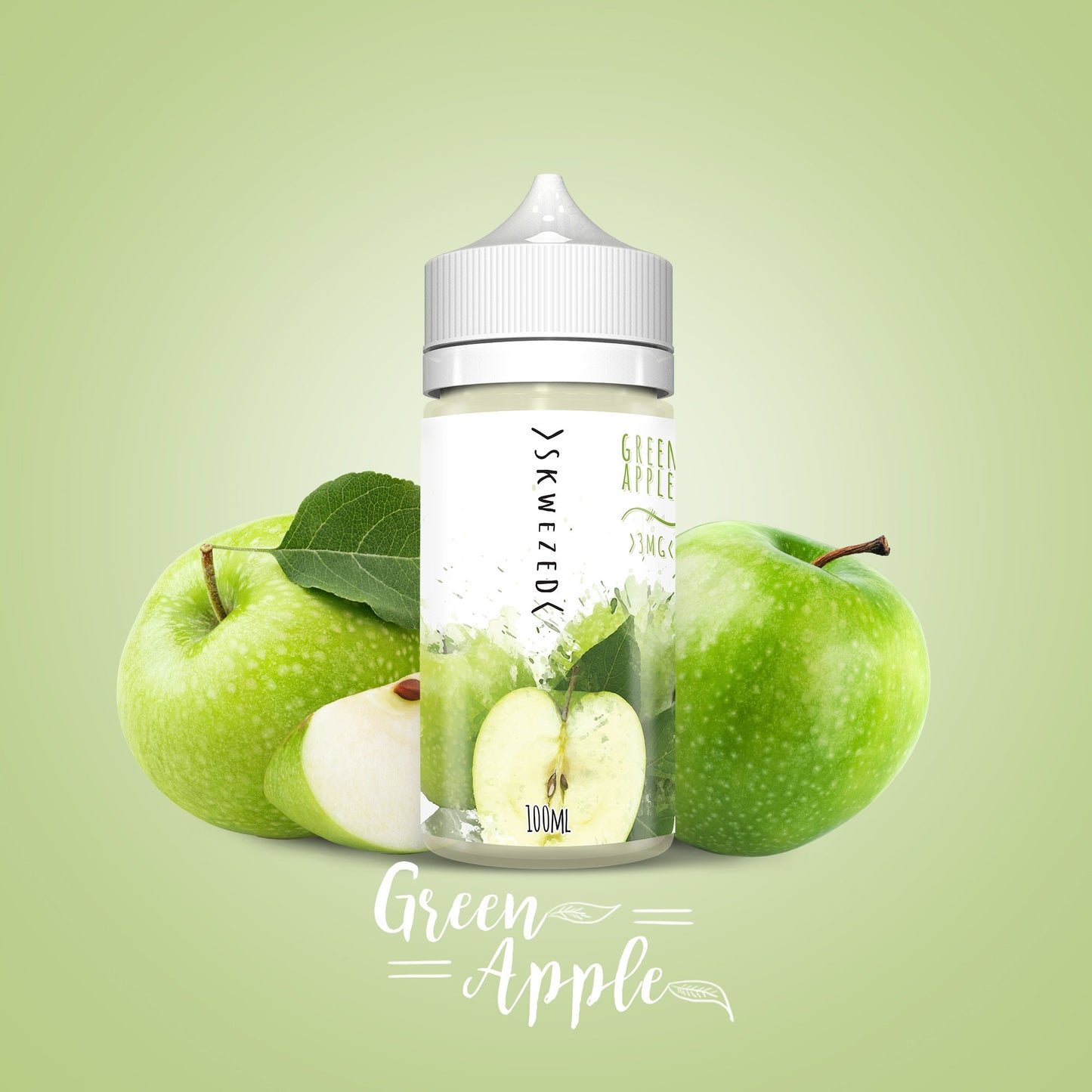 SKWEZED - GREEN APPLE ICE E-LIQUID - 100ML - MrVapora.pk