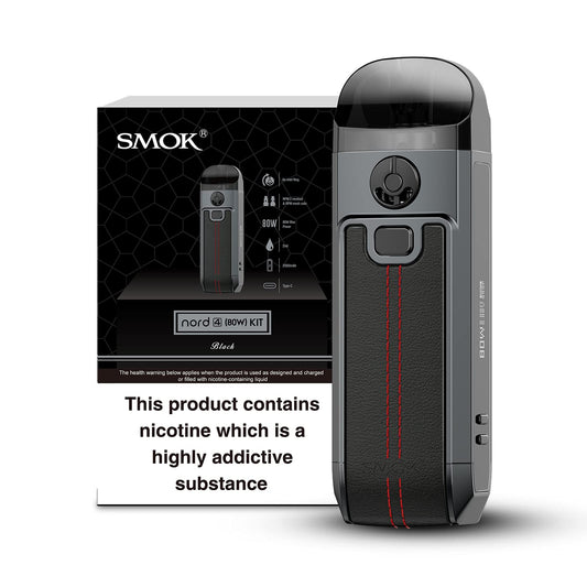 Smok Nord 4 80w Pod Kit - Black Leather