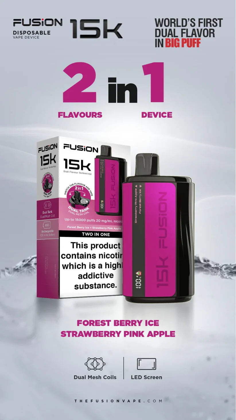 IVG FUSION 2 IN 1 DISPOSABLE 15000 PUFFS 20MG