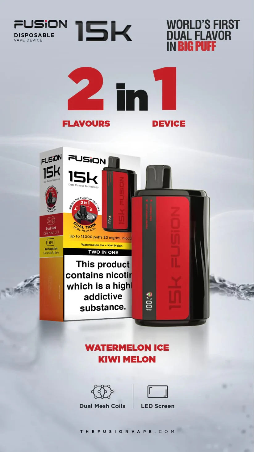 IVG FUSION 2 IN 1 DISPOSABLE 15000 PUFFS 20MG