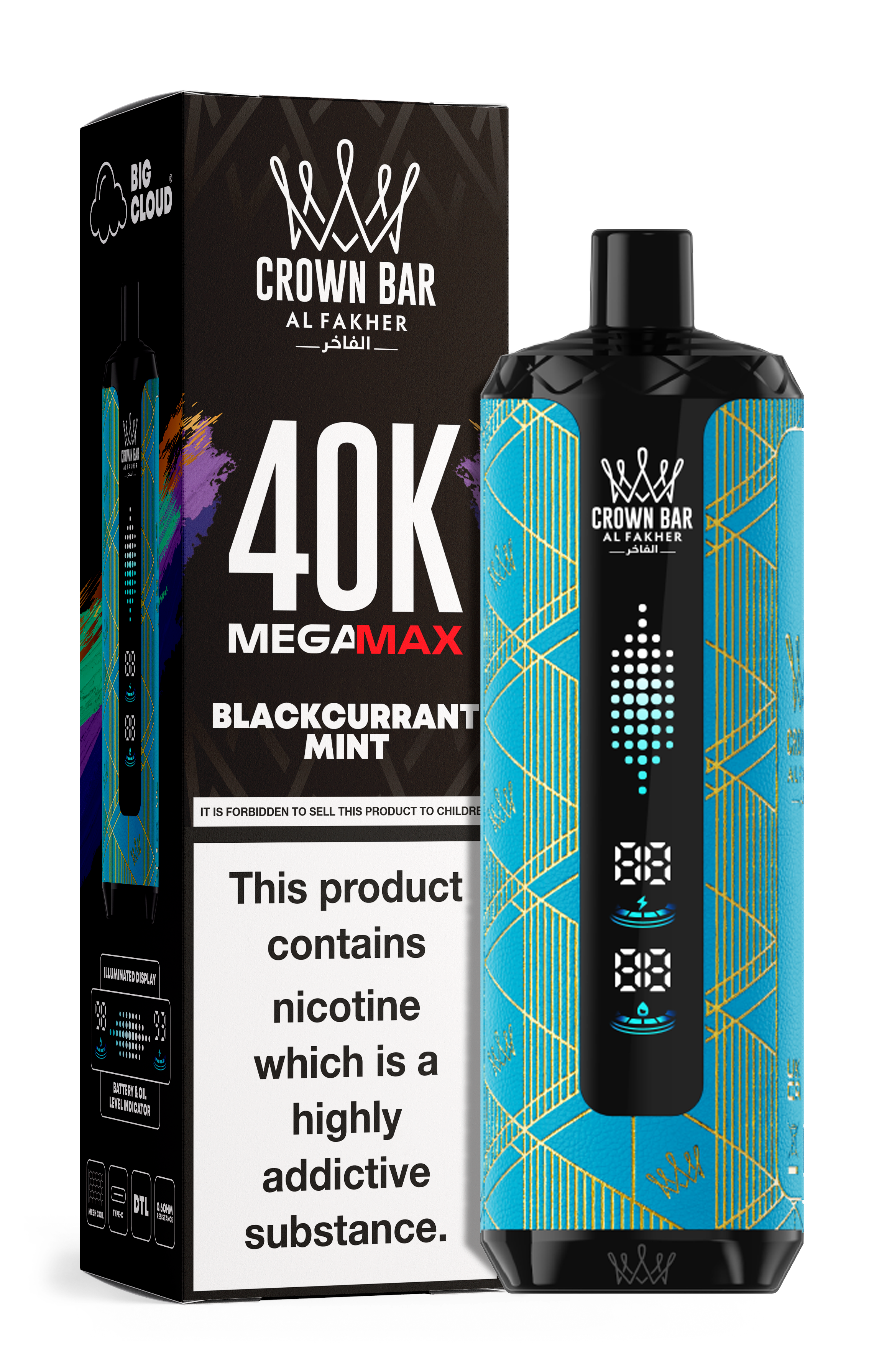 AL FAKHER MEGA MAX 40K CROWN BAR DISPOSABLE 6MG - MrVapora.pk