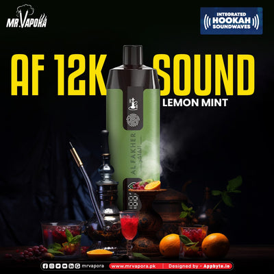 Al Fakher Crown Bar 12k Puffs Disposable Vape with Integrated Hookah Soundwaves - MrVapora.pk
