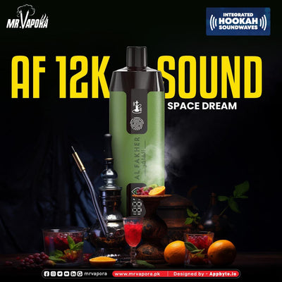 Al Fakher Crown Bar 12k Puffs Disposable Vape with Integrated Hookah Soundwaves - MrVapora.pk