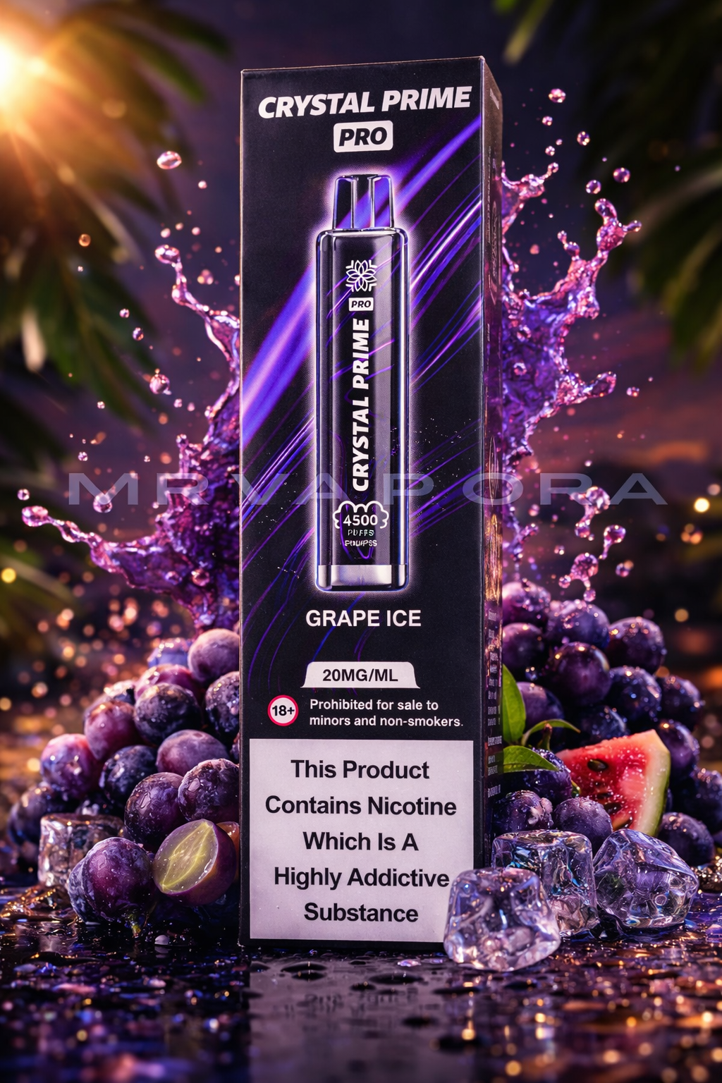 Crystal prime pro 4500 puffs 2% Disposable - MrVapora.pk