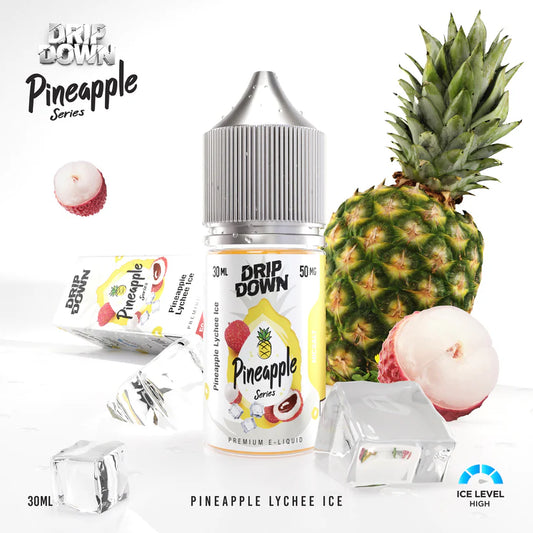DRIP DOWN PINEAPPLE SERIES PINEAPPLE LYCHEE ICE 30MG,50MG - 30ML - MrVapora.pk