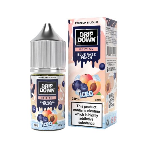 Drip Down Iced Series Blue Razz Peach Ice 30ml (25/50 mg) - MrVapora.pk