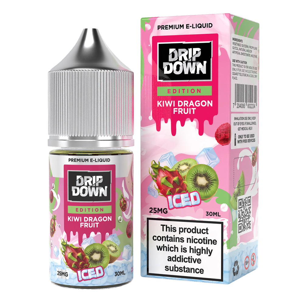 Drip Down Iced Series Salt – Kiwi Dragon Fruit Ice 30ml (25, 50 mg) - MrVapora.pk