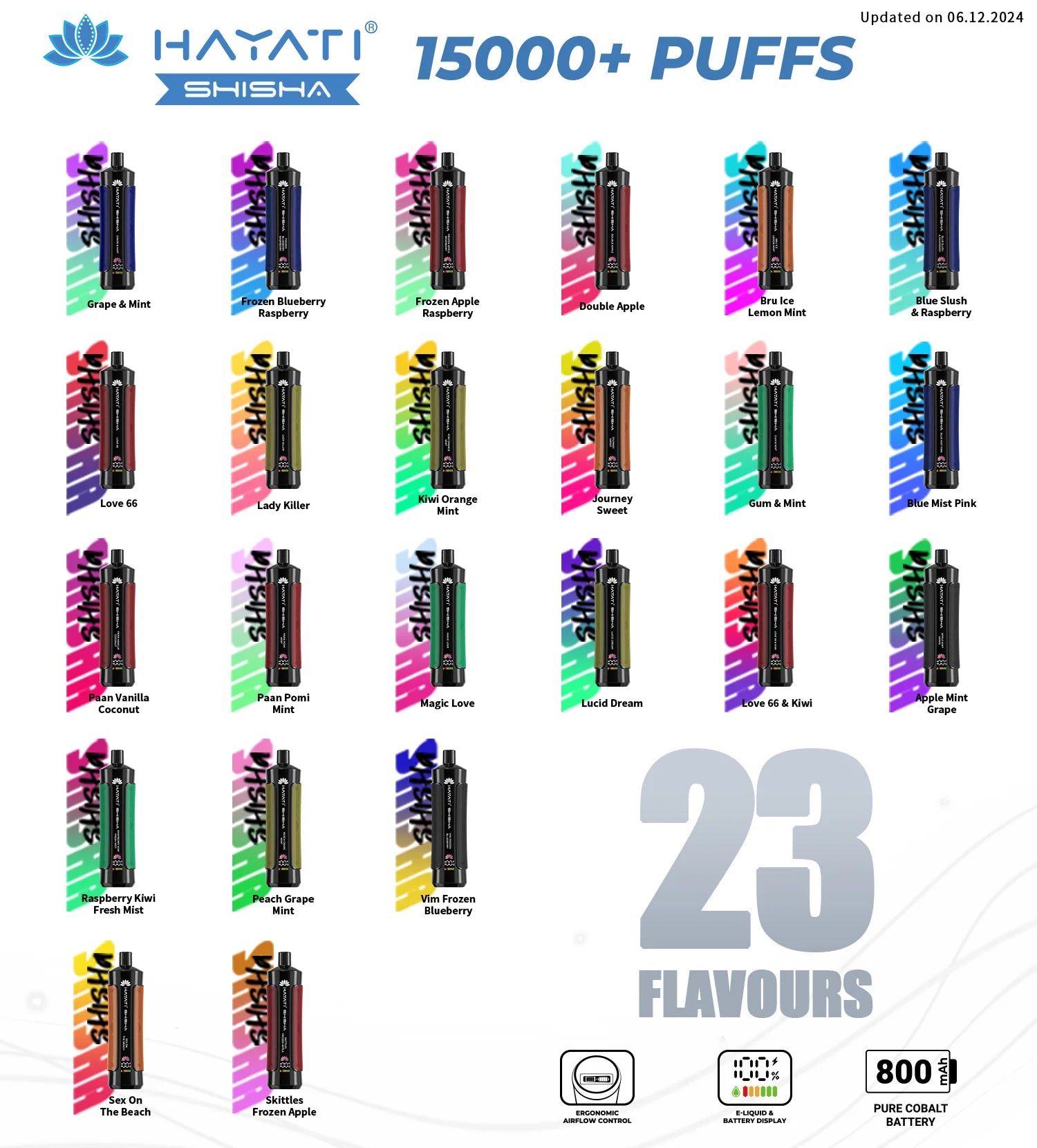 HAYATI PRO MAX SHISHA 15000 PUFFS