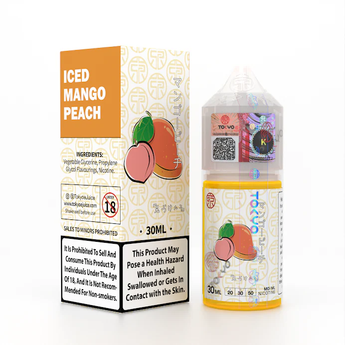 ICED MANGO PEACH 20MG,30MG,50MG 30ML- TOKYO CLASSIC SERIES - MrVapora.pk