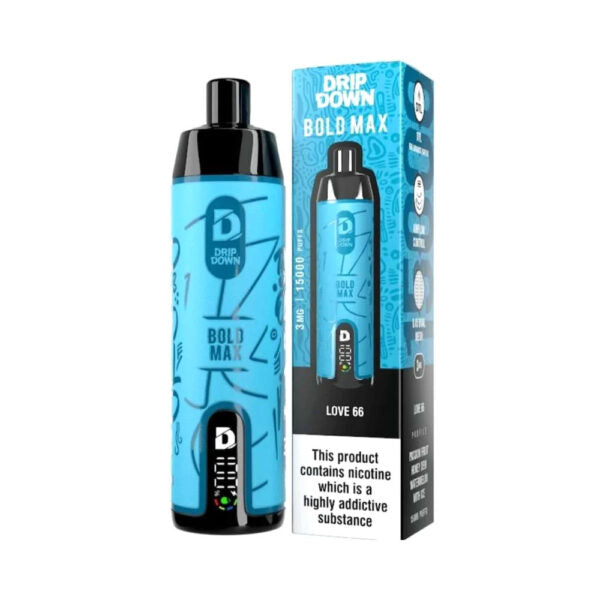 LOVE 66 - DRIP DOWN BOLD MAX DISPOSABLE 15000 PUFFS - MrVapora.pk
