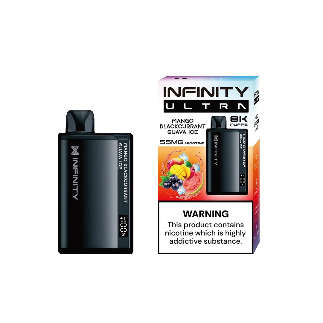 MANGO BLACKCURRANT GUAVA ICE 55MG - INFINITY ULTRA DISPOSABLE 8000 PUFFS - MrVapora.pk