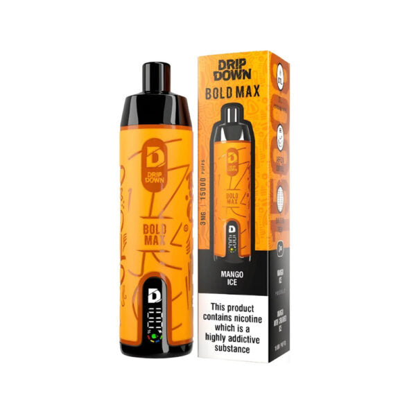 MANGO ICE 3MG-DRIP DOWN BOLD MAX DISPOSABLE 15000 PUFFS - MrVapora.pk
