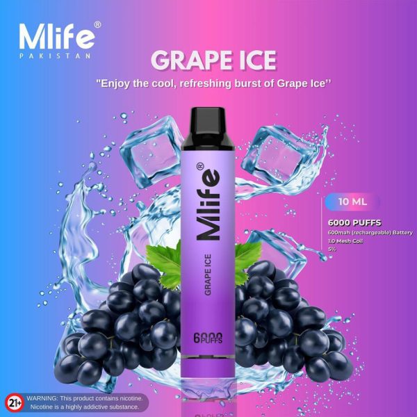 MLIFE DISPOSABLES 6000 PUFFS 50MG AT BEST PRICE - MrVapora.pk