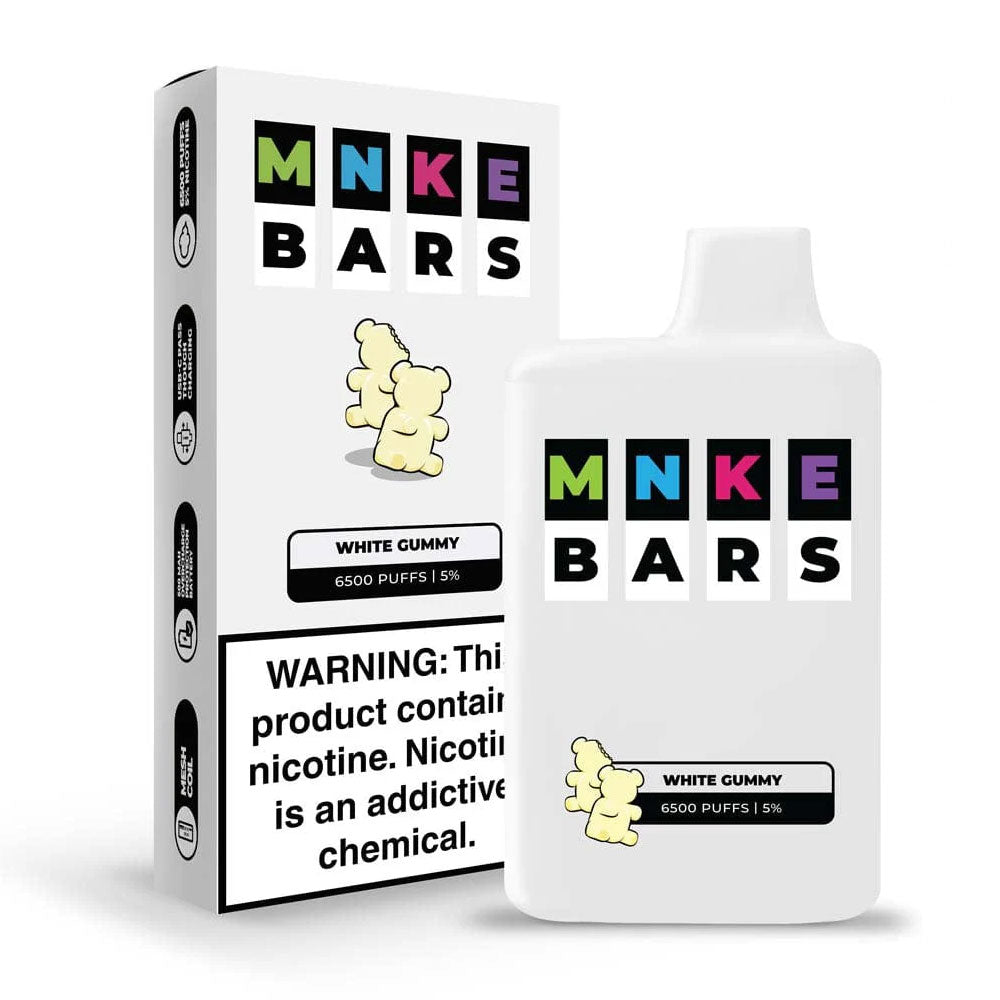 MNKE Bars Disposable Vape – White Gummy - MrVapora.pk