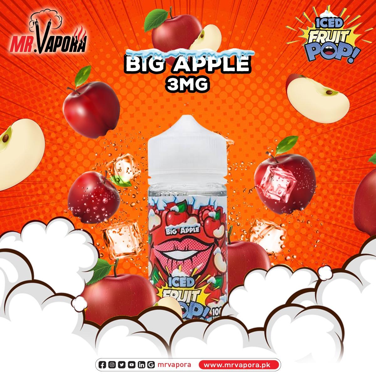 POP VAPORS BIG APPLE 3MG 100ML - MrVapora.pk