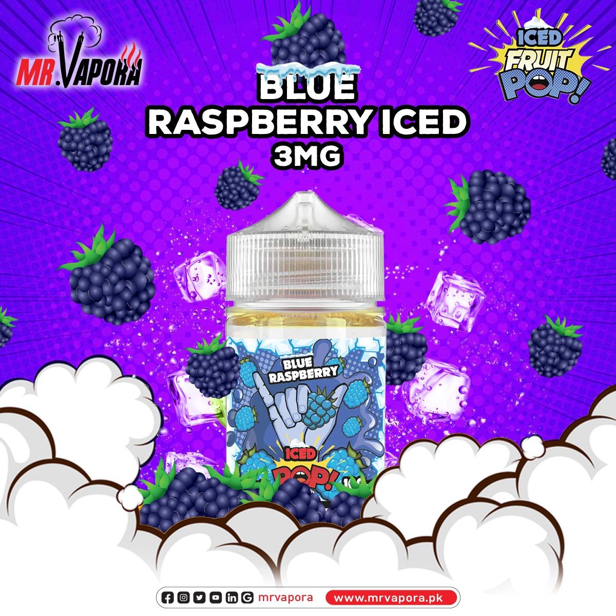 POP VAPORS - BLUE RASBERRY ICED 3MG 100ML - MrVapora.pk