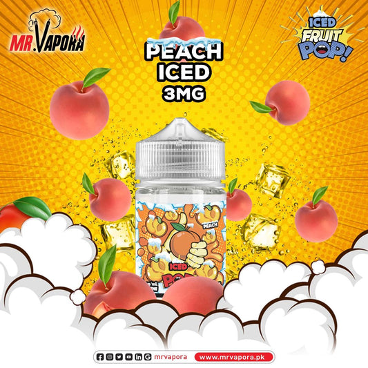 POP VAPORS - PEACH ICED E- LIQUID - 3MG - 100ML - MrVapora.pk