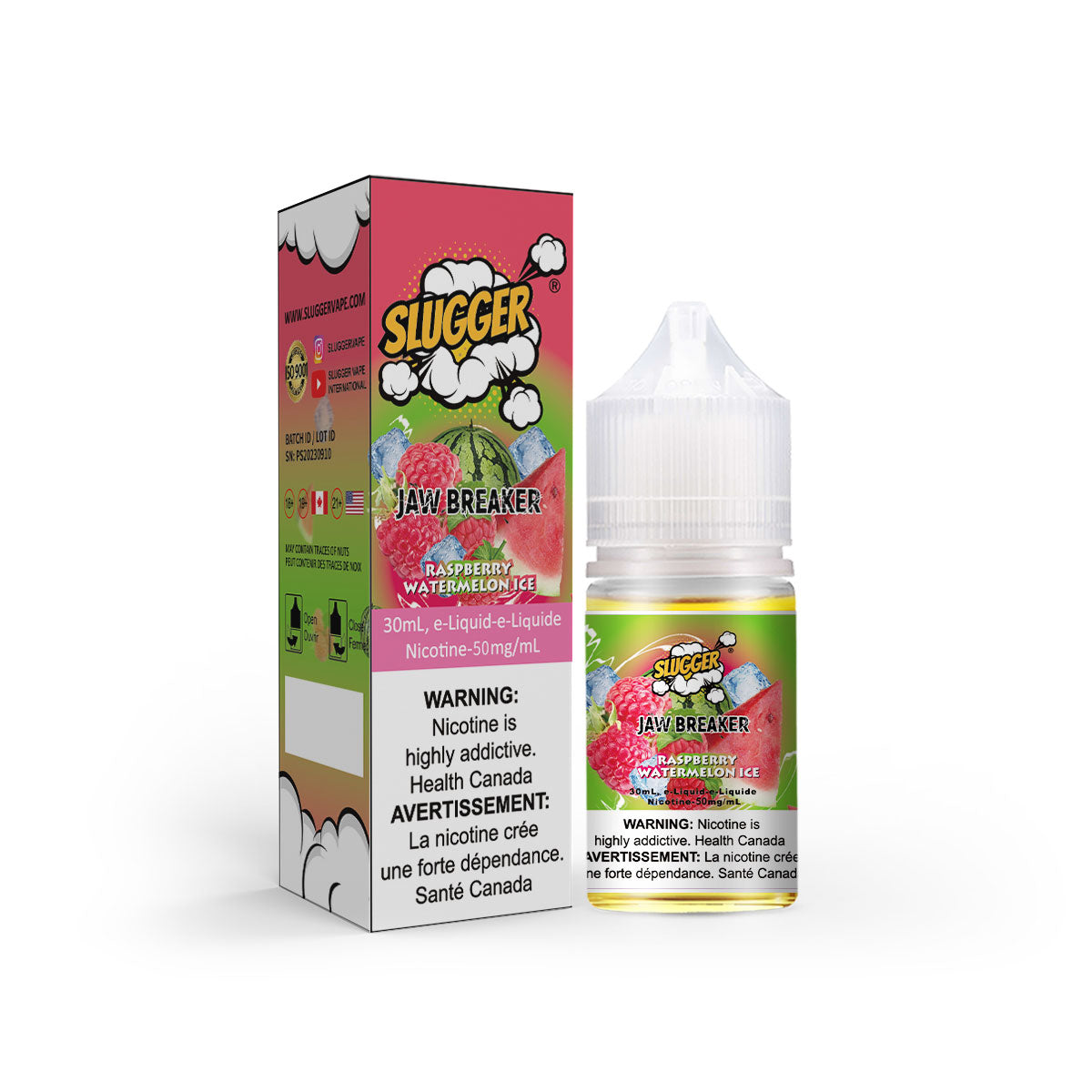 SLUGGER JAW BREAKER RASPBERRY WATERMELON ICE 20MG,35MG 30ML - MrVapora.pk