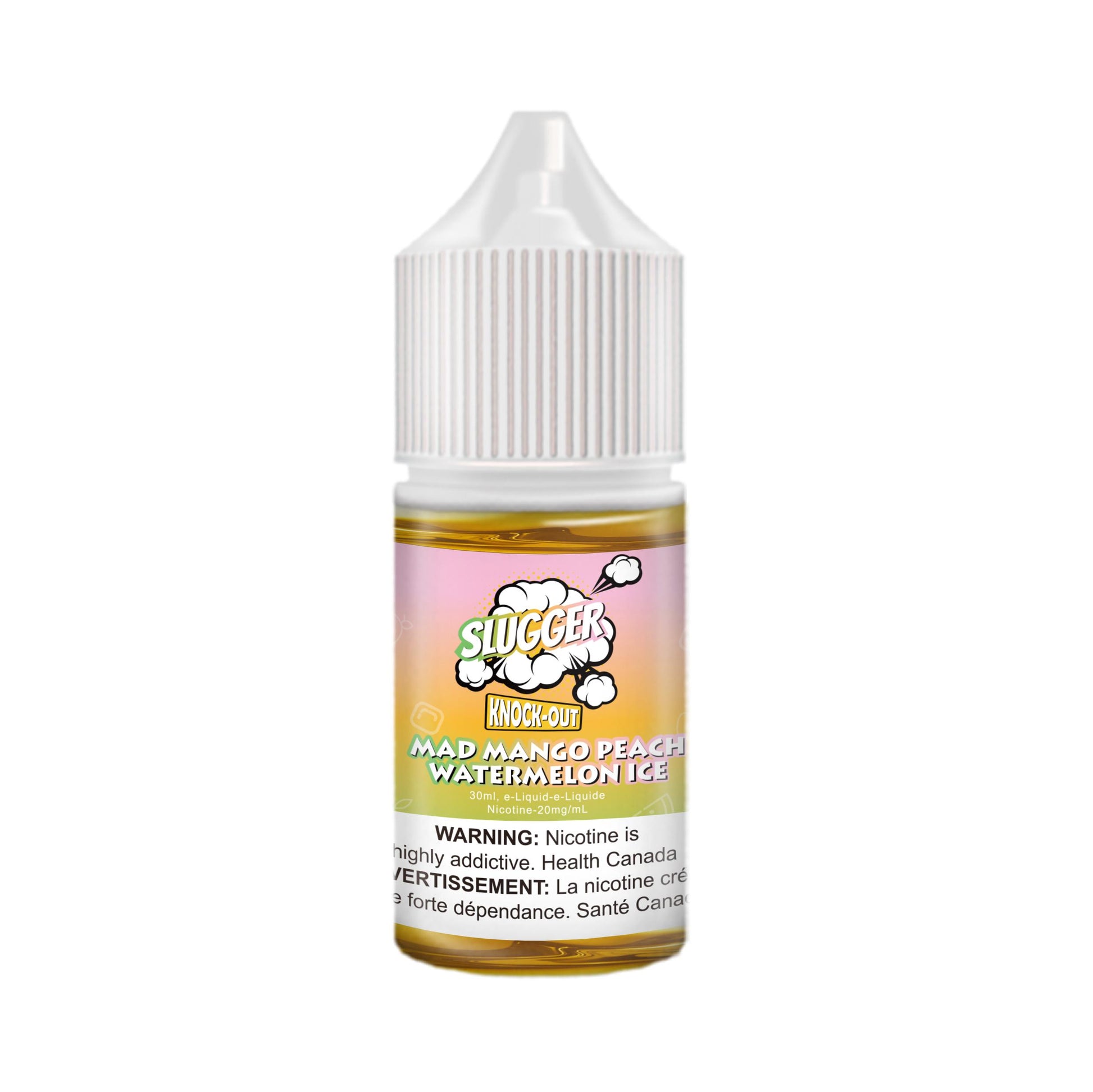 SLUGGER KNOCK-OUT MANGO PEACH WATERMELON 20MG,35MG,50MG 30ML - MrVapora.pk