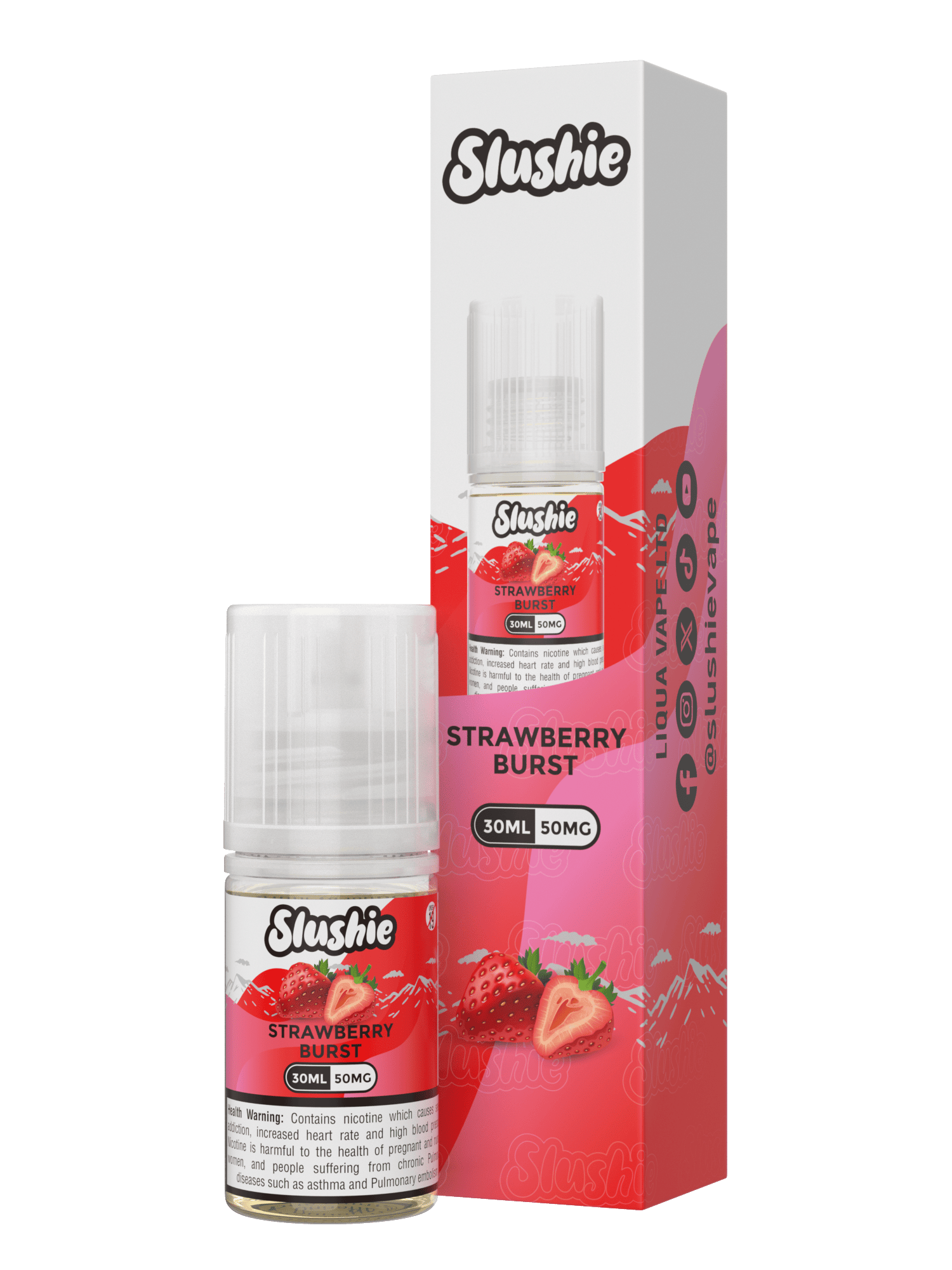 STRAWBERRY BURST  35MG,50MG 30ML - SLUSHIE E LIQUID - MrVapora.pk