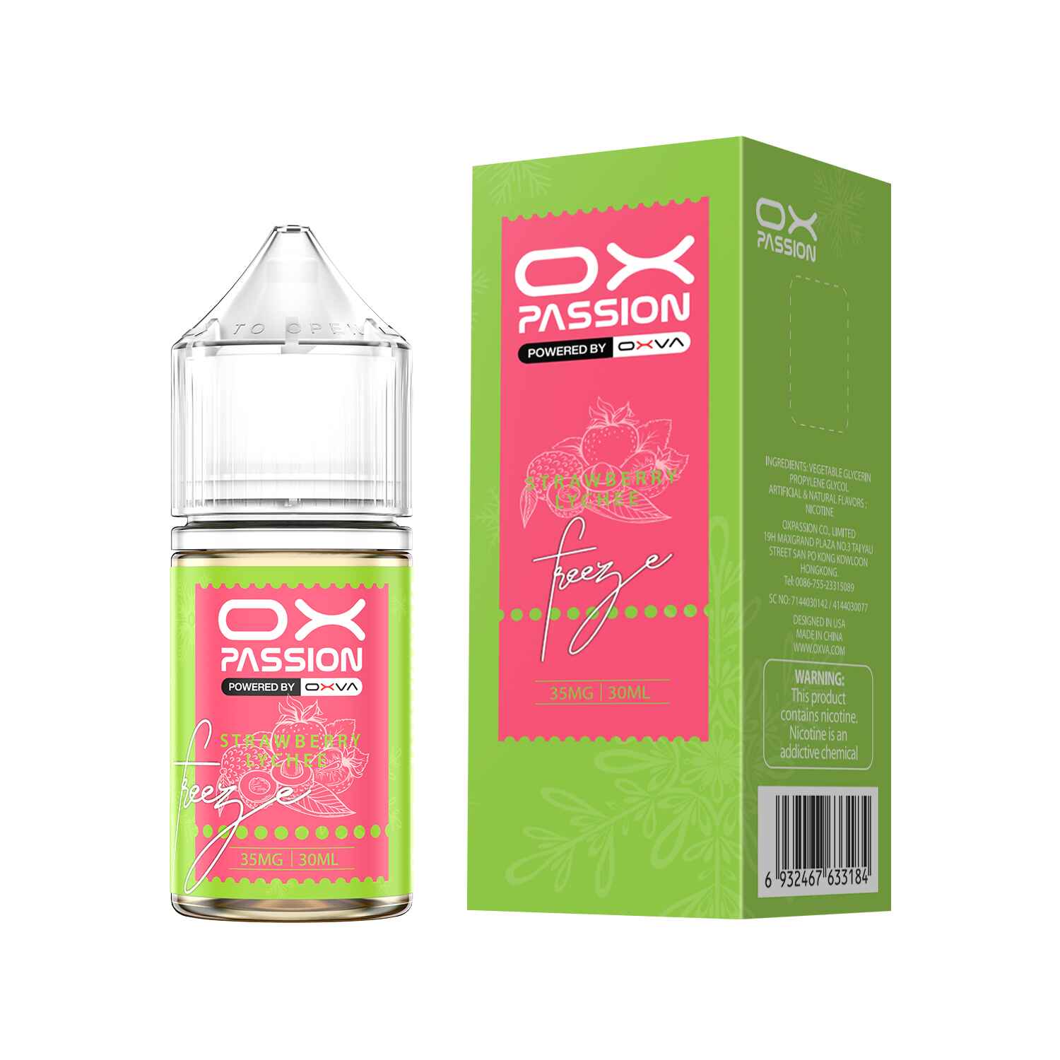 STRAWBERRY LYCHEE ICE  30ML- OX PASSION SALT BY OXVA - MrVapora.pk