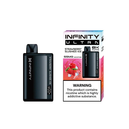 STRAWBERRY SLUSHIES ICE 55MG - INFINITY ULTRA DISPOSABLE 8000 PUFFS - MrVapora.pk