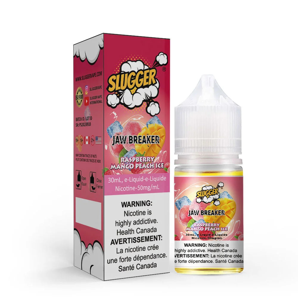 Slugger Jaw Breaker Series Raspberry Mango Peach Ice Ice - 30ml Nic Salt - MrVapora.pk
