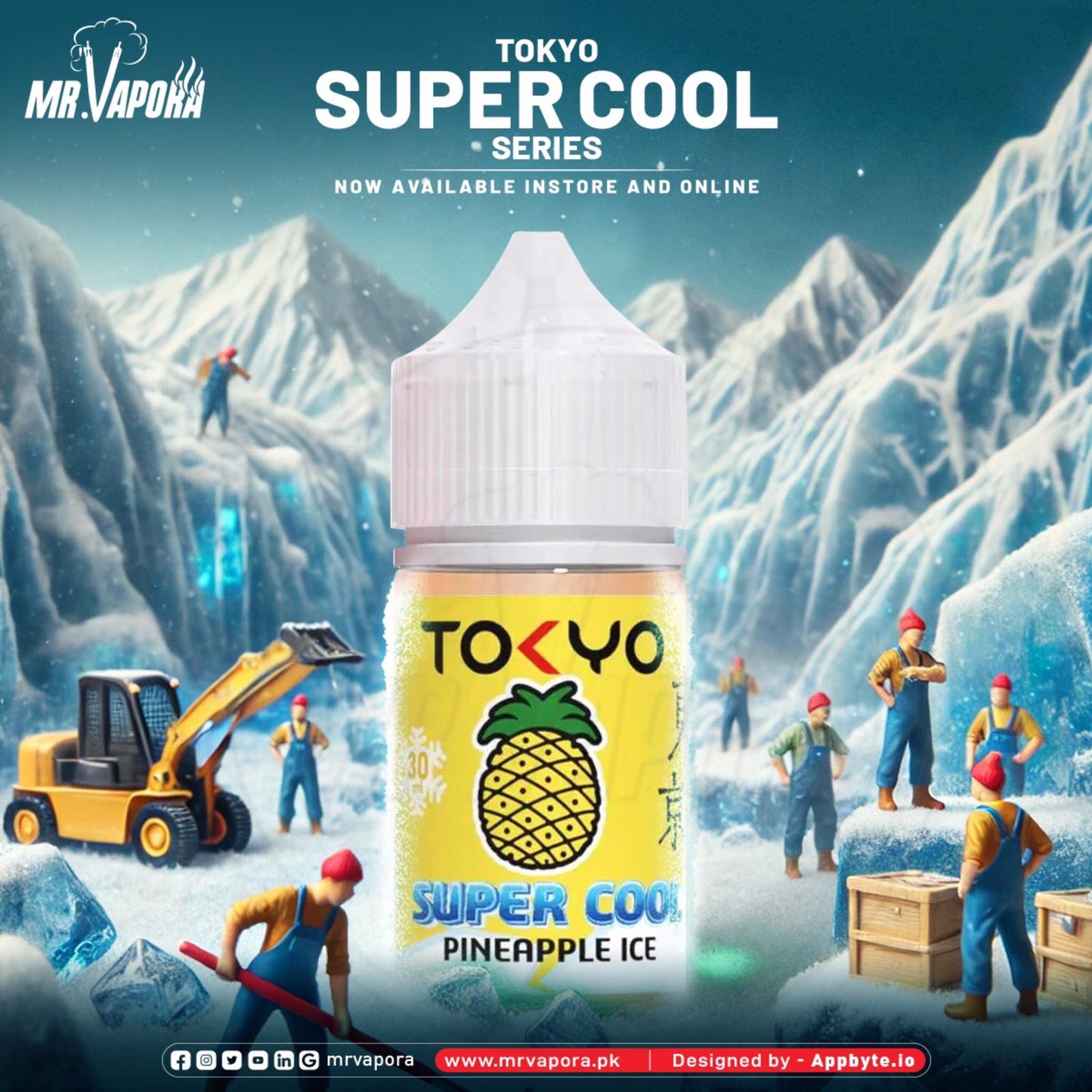 Tokyo - Super Cool Pineapple Ice  35MG,50MG 30ML - MrVapora.pk