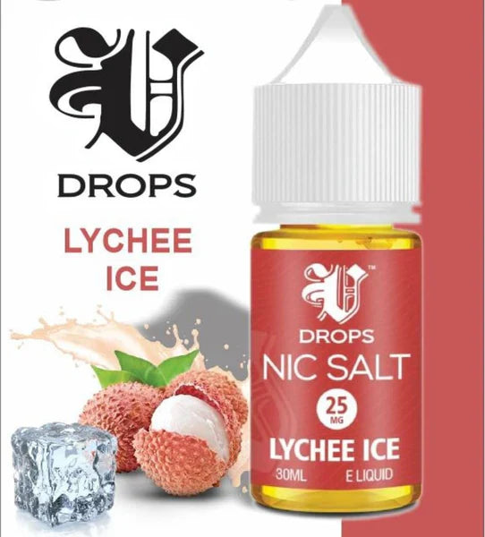 V DROPS – NIC SALT LYCHEE 30ML 25MG AT BEST PRICE - MrVapora.pk