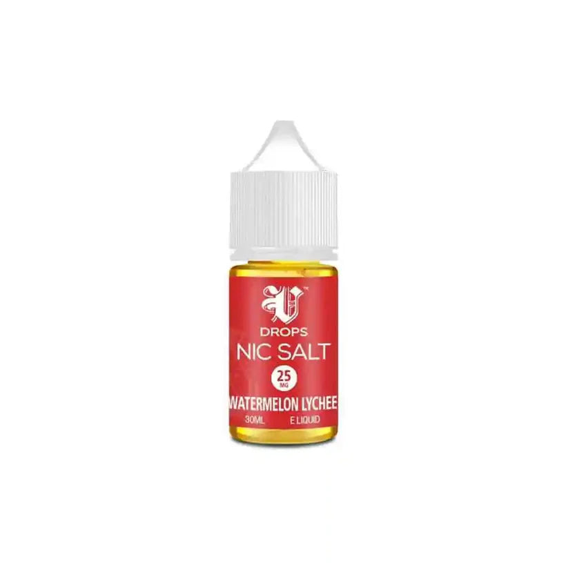 V DROPS – NIC SALT WATERMELON LYCHEE 30ML 25MG AT BEST PRICE - MrVapora.pk
