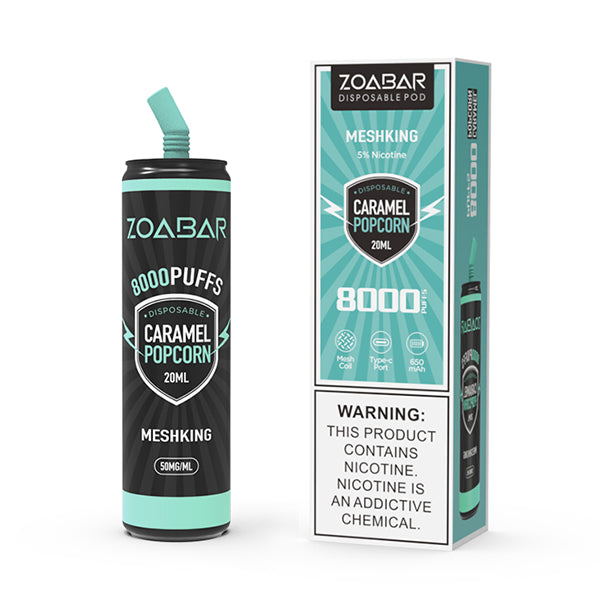 ZOABAR - CARAMEL POPCORN 8000 PUFFS 5% - MrVapora.pk